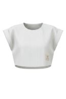 Lounger Top - Crisp White (Striped)