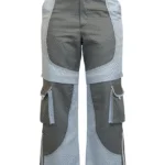 Women's grey and light blue colorblock cargo pants by Unapologetic